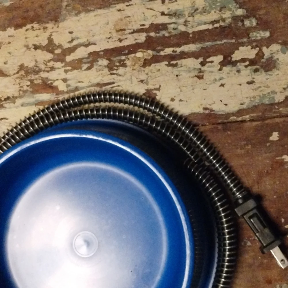 Heated pet bowl blue